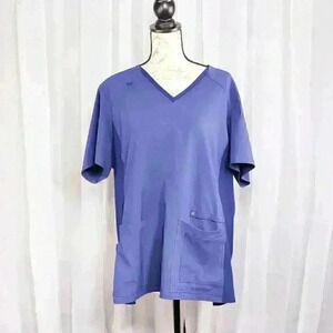 Navy Blue 2XL Cherokee Scrubs iflex V Neck Knit Panel Top CK605 NAV